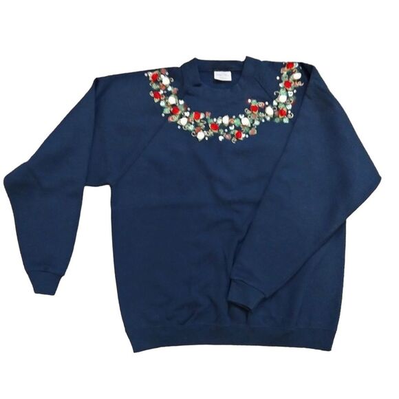Festive Sweatshirt Navy XL Long Sleeve - Picture 1 of 8